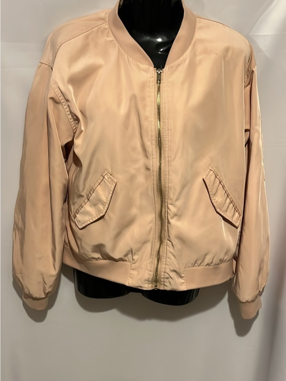 Blush Satin-like Bomber Jacket - Lightweight Women's Coat